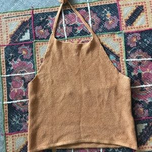 Brandy Melville mustard knit halter